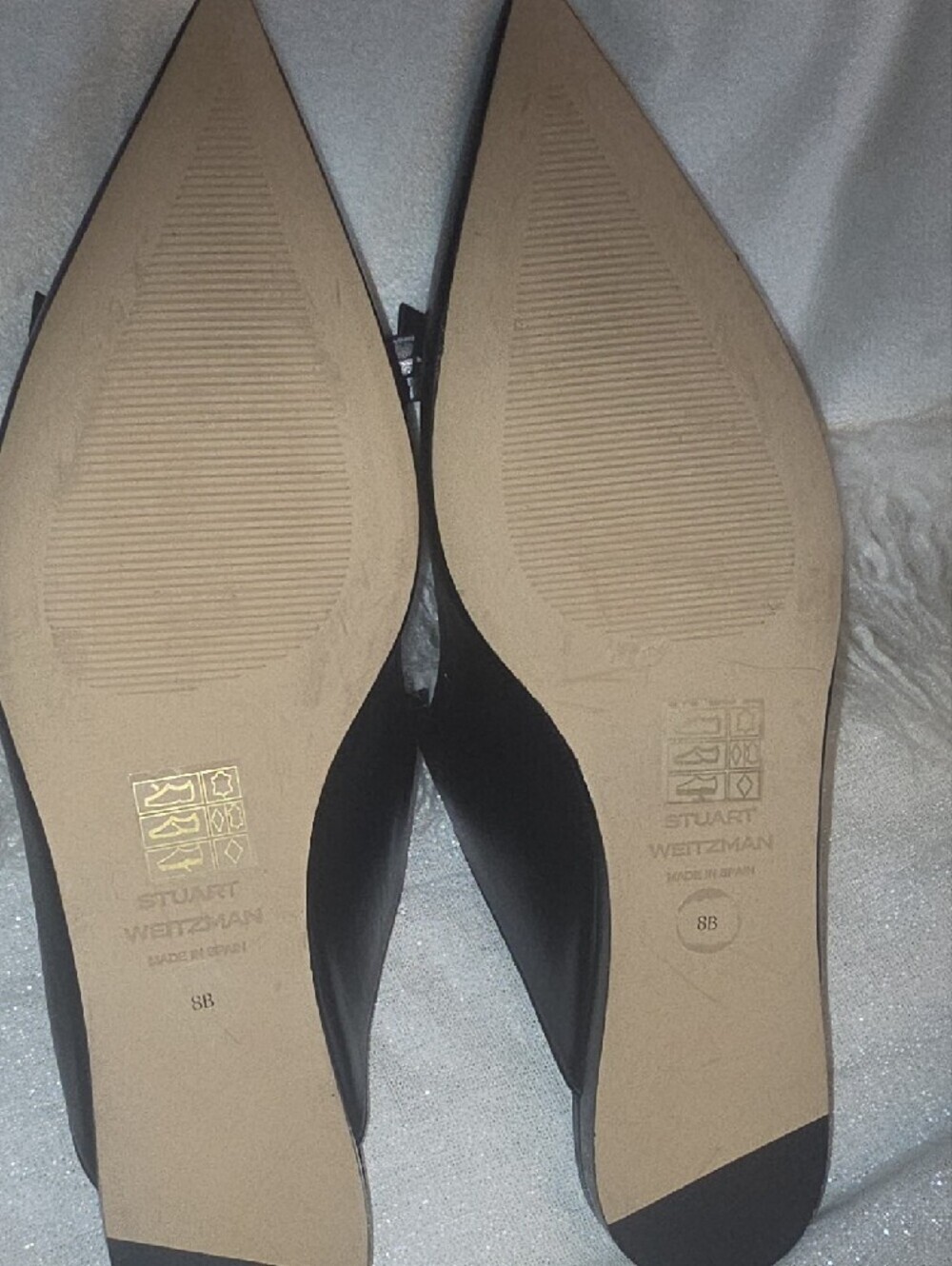 Stuart Weitzman REESE Flat Slide Black Leather Mary-Jane Bows Pointy Toes 8 - Picture 7 of 16
